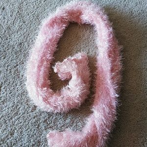 About 6 foot pink hand made scarf